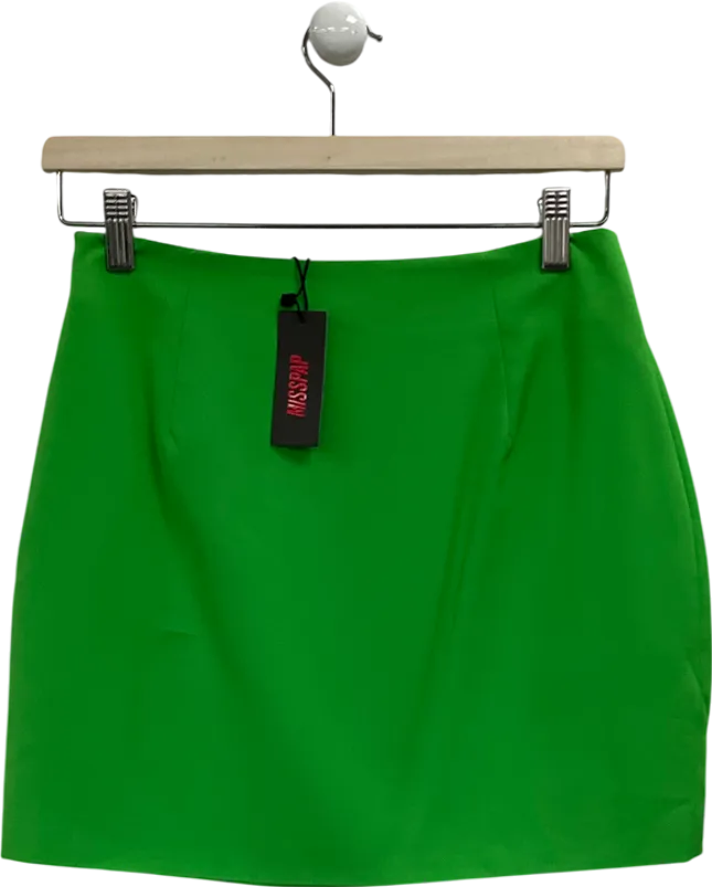 Misspap Green Split Hem Mini Skirt UK 8