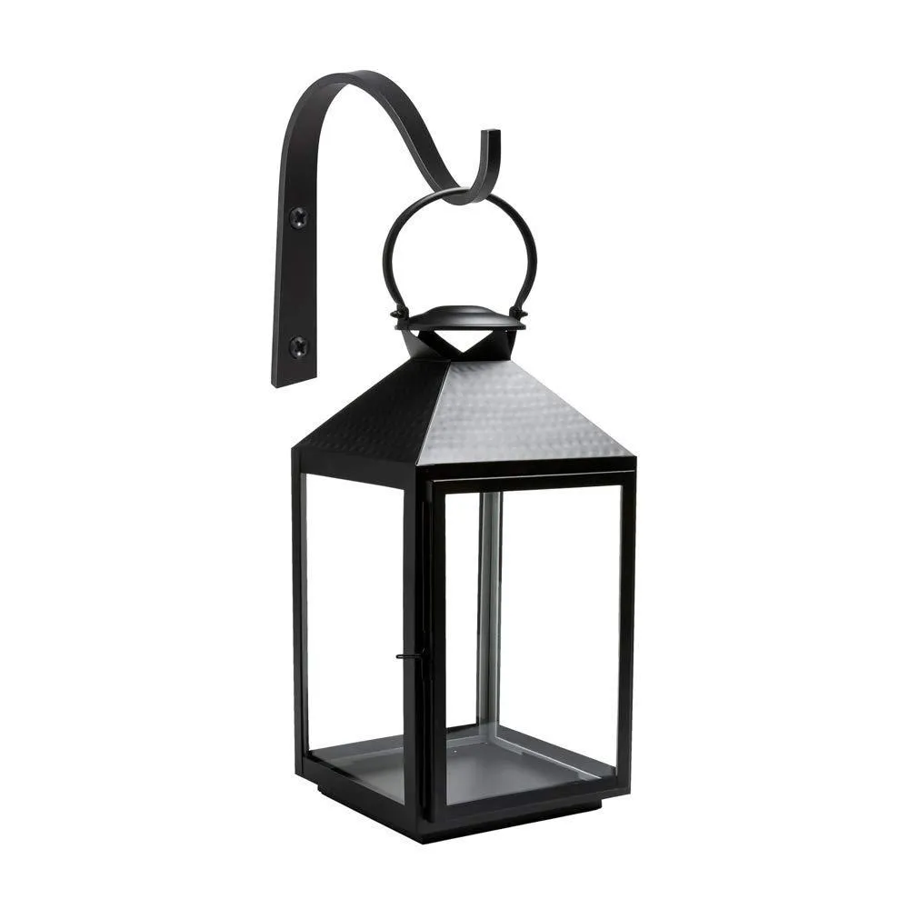 Mkono 4 Pack Iron Wall Hooks Metal Decorative Heavy Duty Hangers for Hanging Lantern Planter Bird Feeders Coat Indoor Outdoor Rustic Home Decor, Screws Included