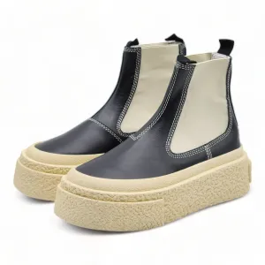 MM6 Maison Margiela Round-toe Leather Ankle Boots