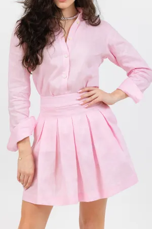 Monaco Linen Skirt - Pink