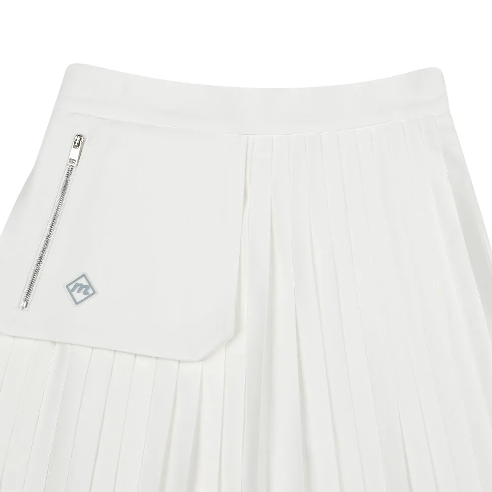 Monday Flow Pocket Pleated Skirt - White