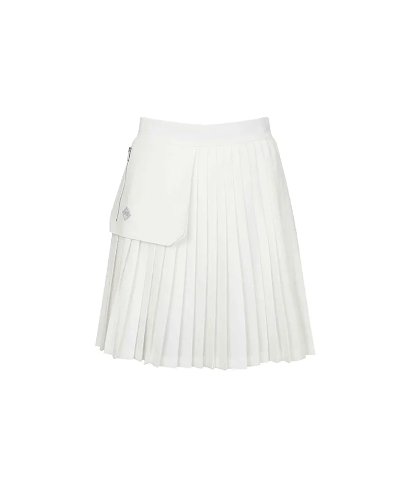 Monday Flow Pocket Pleated Skirt - White