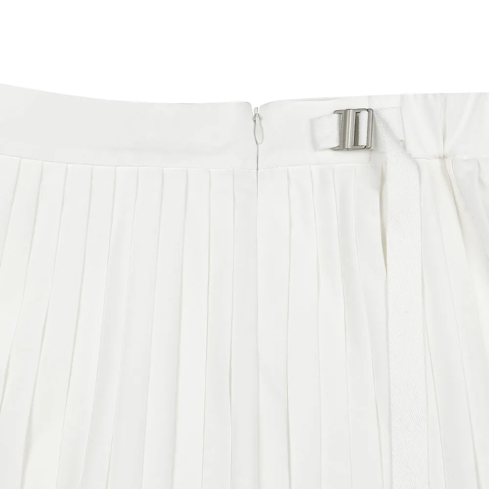 Monday Flow Pocket Pleated Skirt - White