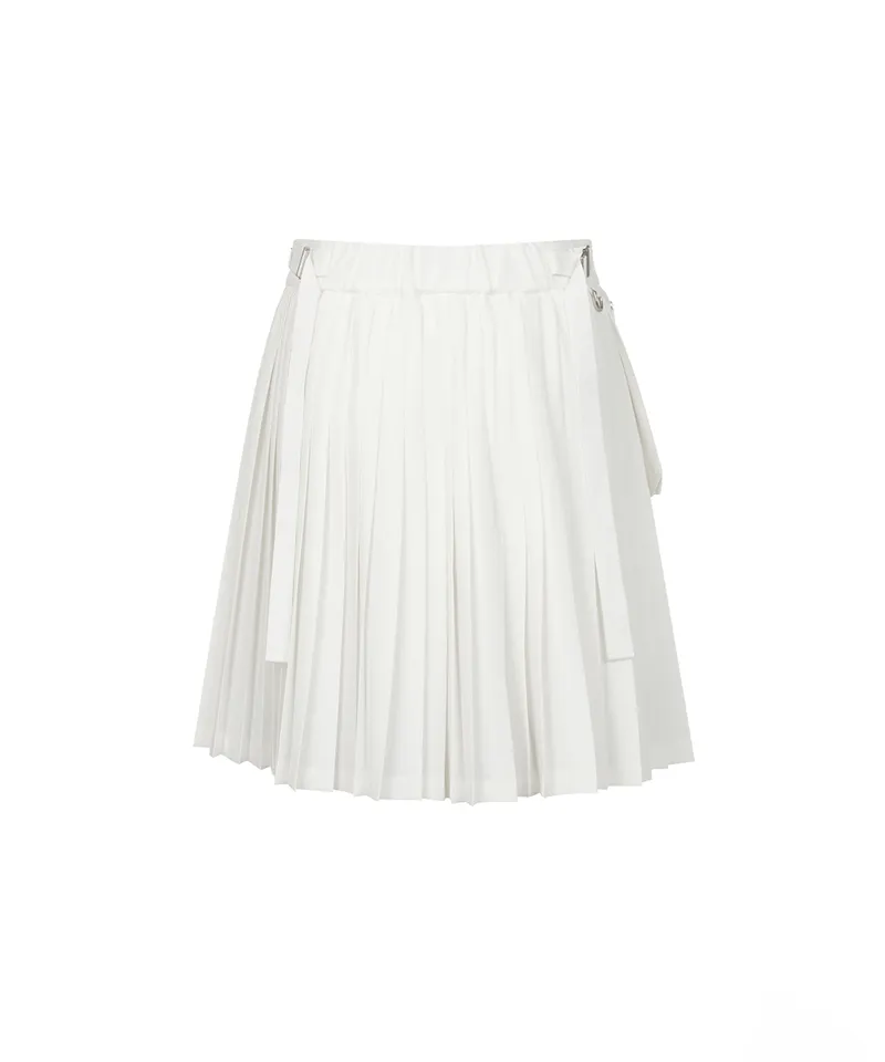 Monday Flow Pocket Pleated Skirt - White