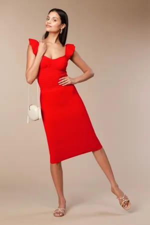 Morgan Pencil Skirt In High Risk Red