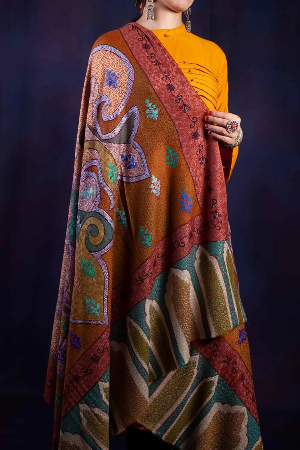 Multicolor Jamawar Shawl