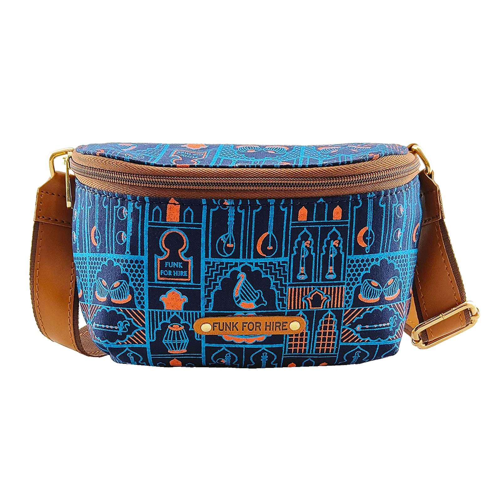 Music Wall Navy  Printed  Fanny Pack  Navy