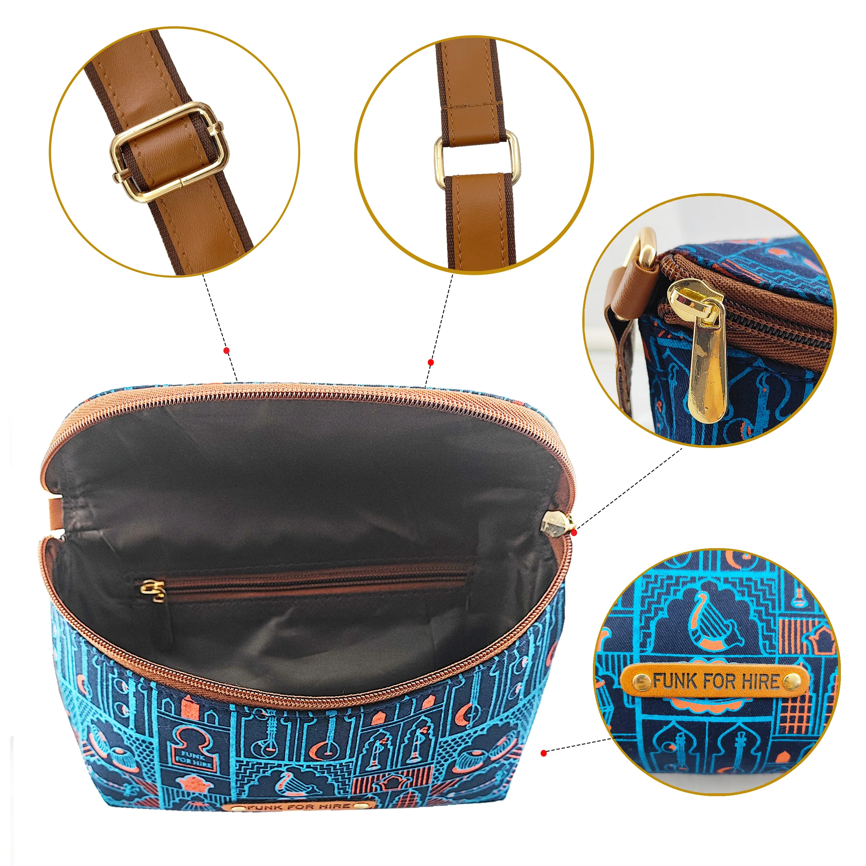 Music Wall Navy  Printed  Fanny Pack  Navy