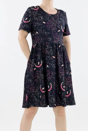 Mystical Fortunes - Short Sleeve Skater Dress - Knee Length - Side Pockets