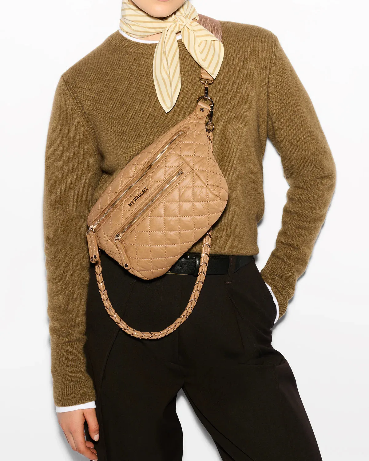 MZ Wallace - Small Crosby Crossbody Sling (Caramel)
