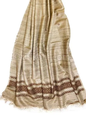 Natural Tussar Silk Shawl