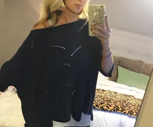 Navy Chenille Sweater (compare at $48)