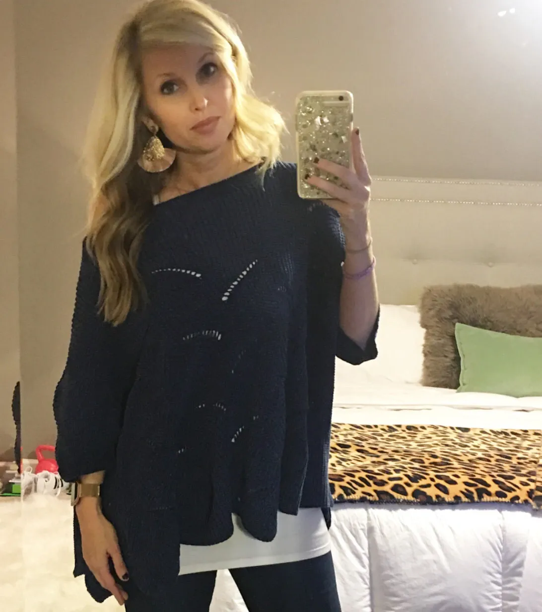 Navy Chenille Sweater (compare at $48)