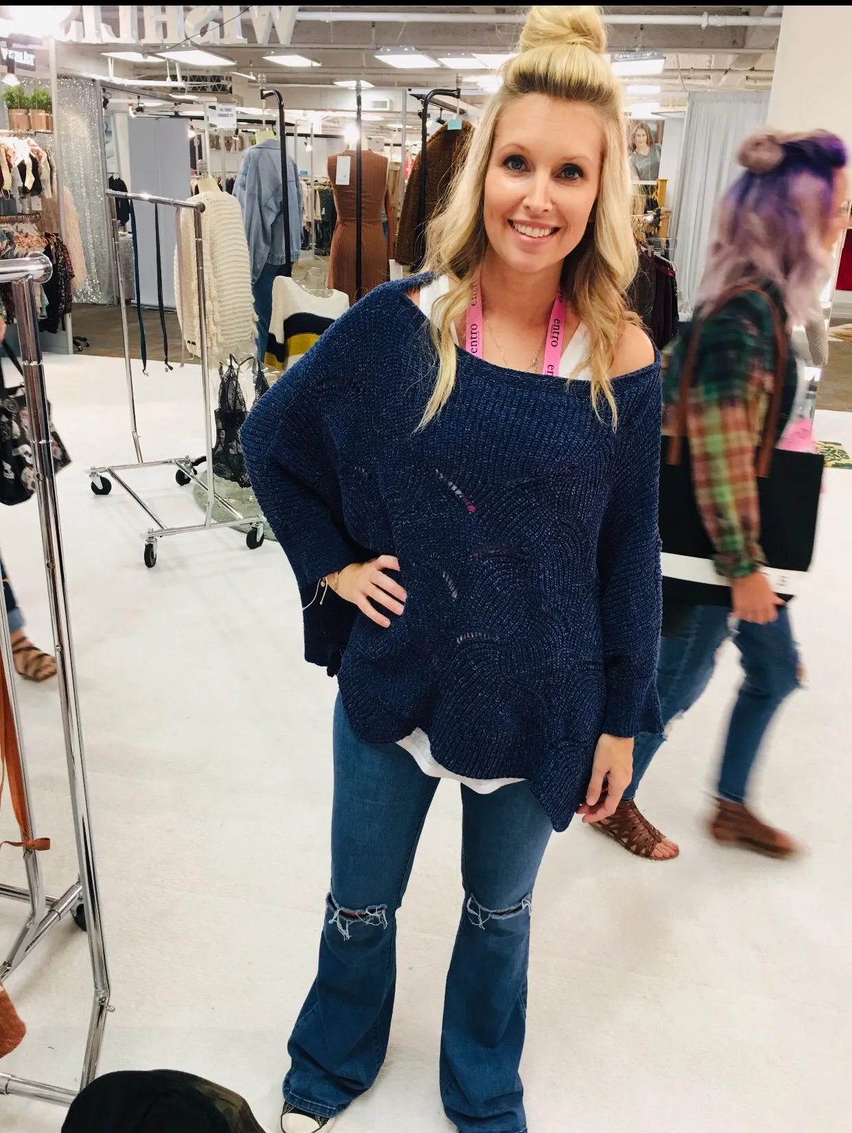 Navy Chenille Sweater (compare at $48)
