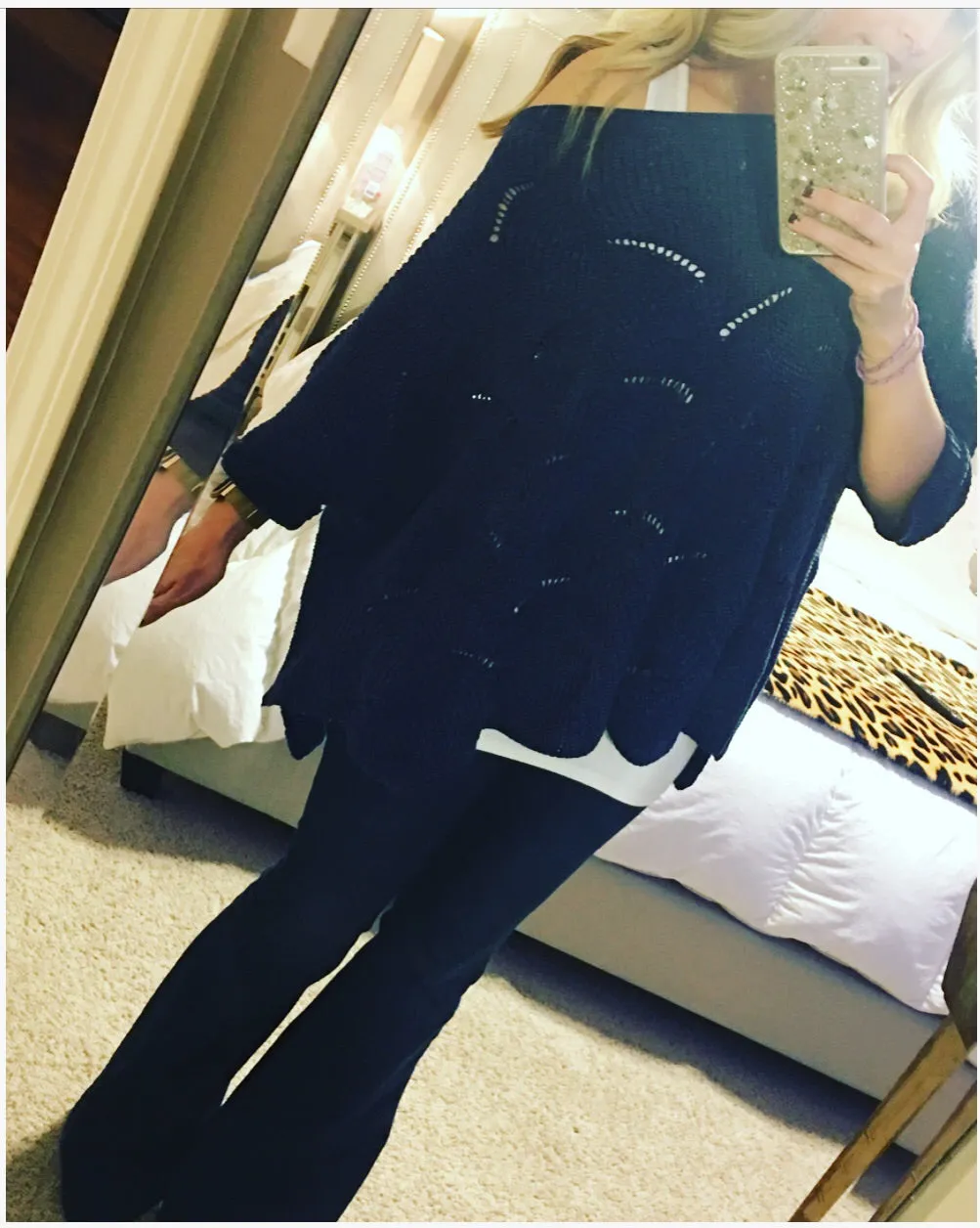 Navy Chenille Sweater (compare at $48)