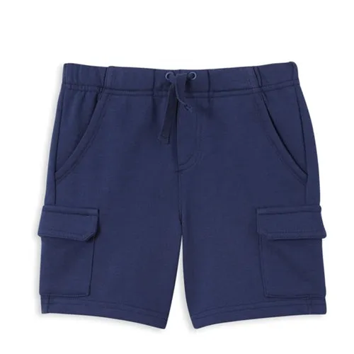 Navy Fleece Cargo Shorts