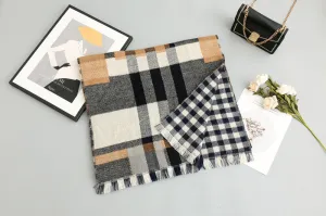 New 2020 Fashion Winter  Plaid tassel scarves  acrylic Pashmina Foulard Lady  Thick Soft cashmere Bufanda Shawls Wraps