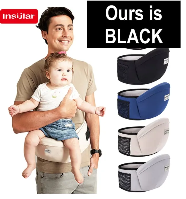 NEW Adjustable Infant Hip Seat Baby Carrier Waist Stool Baby Sling Hold Waist Belt Black, 6 Months - 3 Years