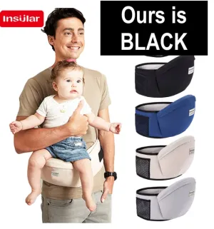 NEW Adjustable Infant Hip Seat Baby Carrier Waist Stool Baby Sling Hold Waist Belt Black, 6 Months - 3 Years