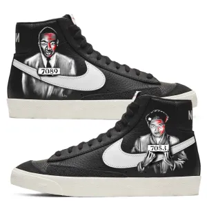 Nike Blazer Mid Sneakers | Black and White | "Mugshot"
