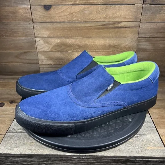 Nike Mens Size 12 SB Zoom Verona Slip Leo Blue Neon Green Casual Skate Sneakers