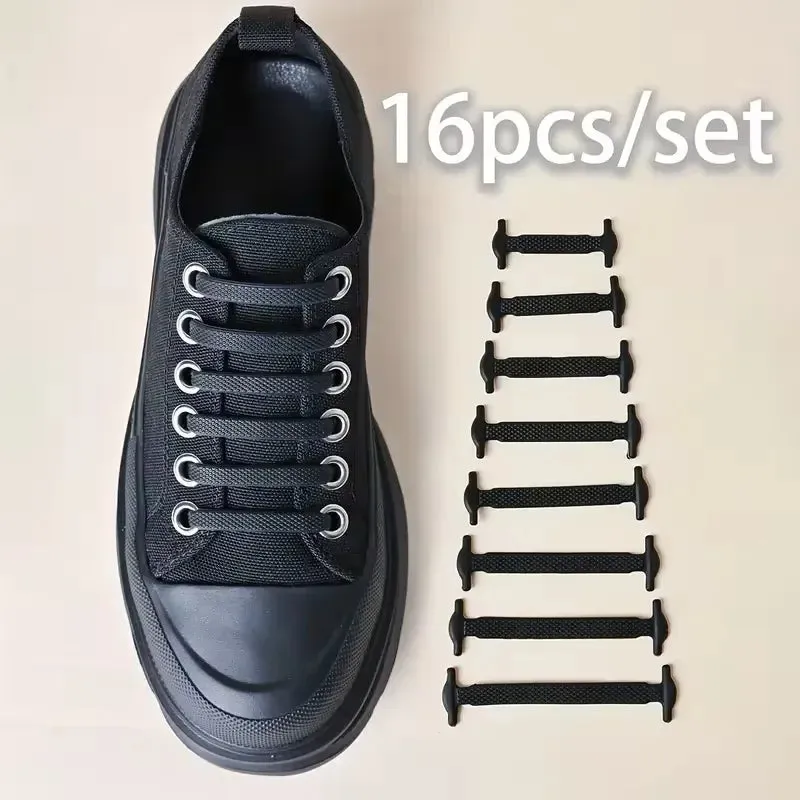 No-Tie FlexiShoelaces 16pcs for Sneakers & Sports