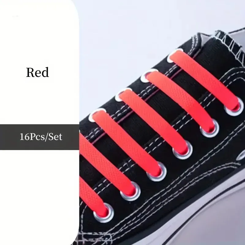 No-Tie FlexiShoelaces 16pcs for Sneakers & Sports