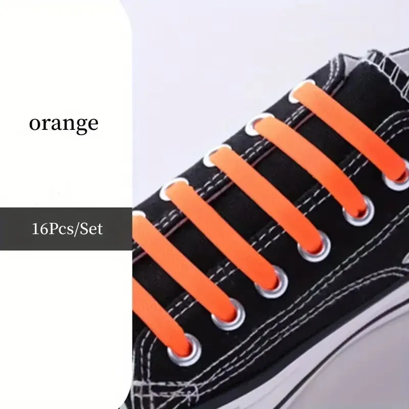 No-Tie FlexiShoelaces 16pcs for Sneakers & Sports