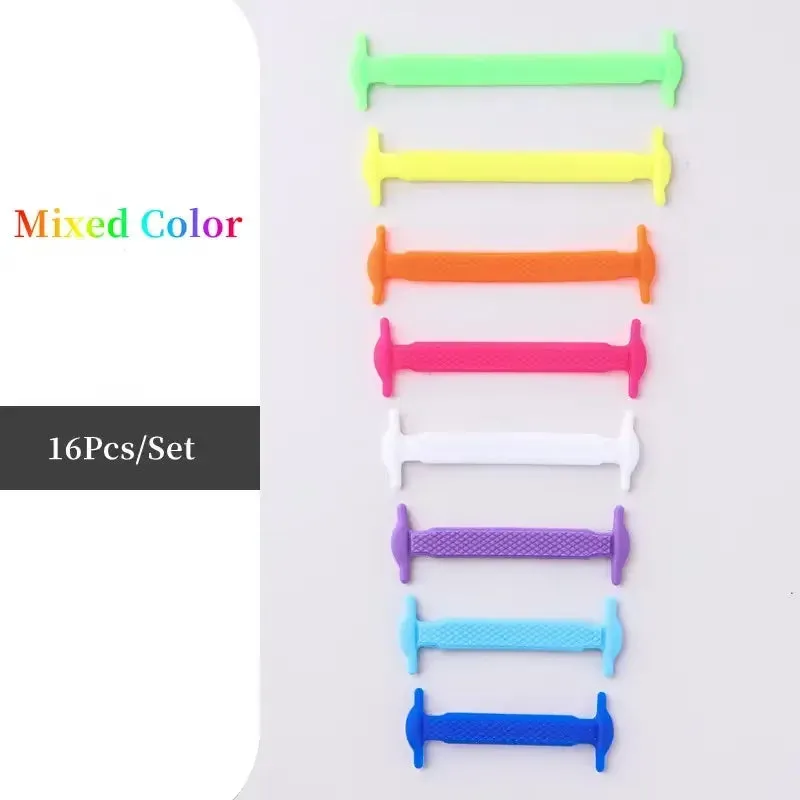 No-Tie FlexiShoelaces 16pcs for Sneakers & Sports