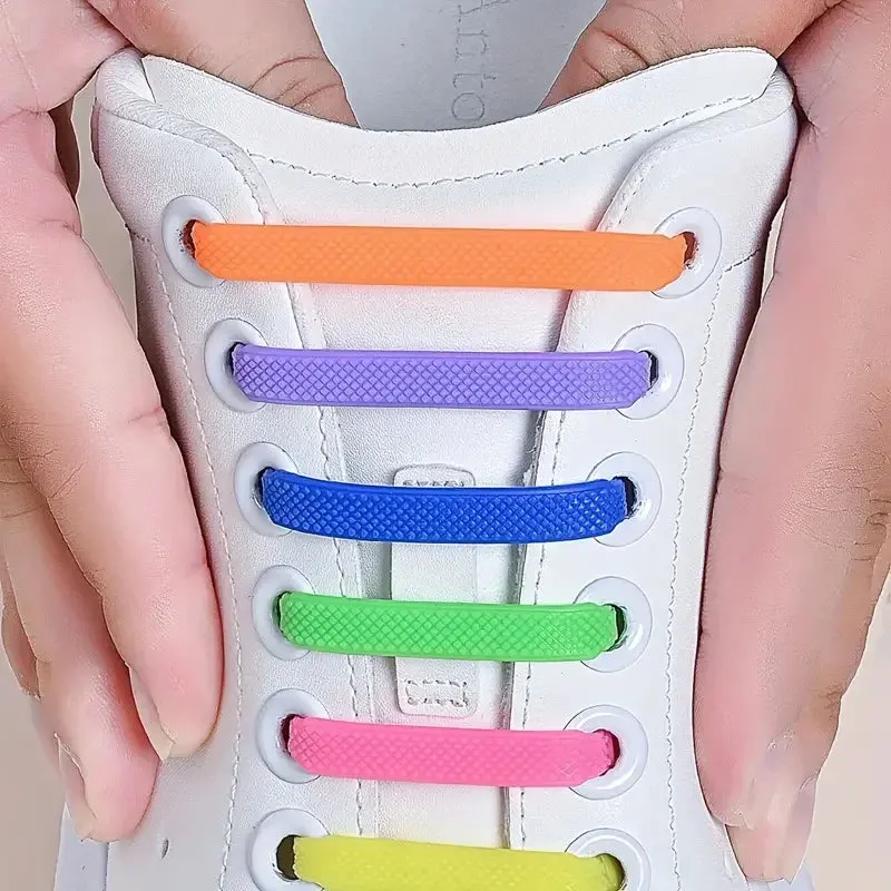 No-Tie FlexiShoelaces 16pcs for Sneakers & Sports