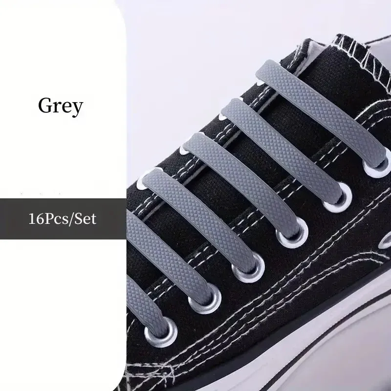 No-Tie FlexiShoelaces 16pcs for Sneakers & Sports