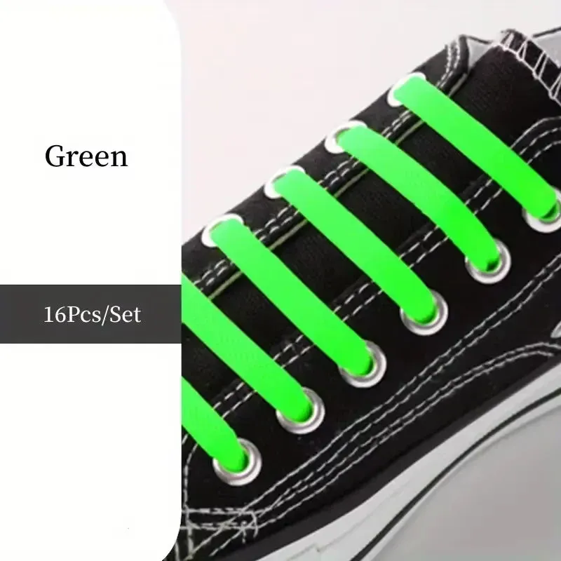 No-Tie FlexiShoelaces 16pcs for Sneakers & Sports