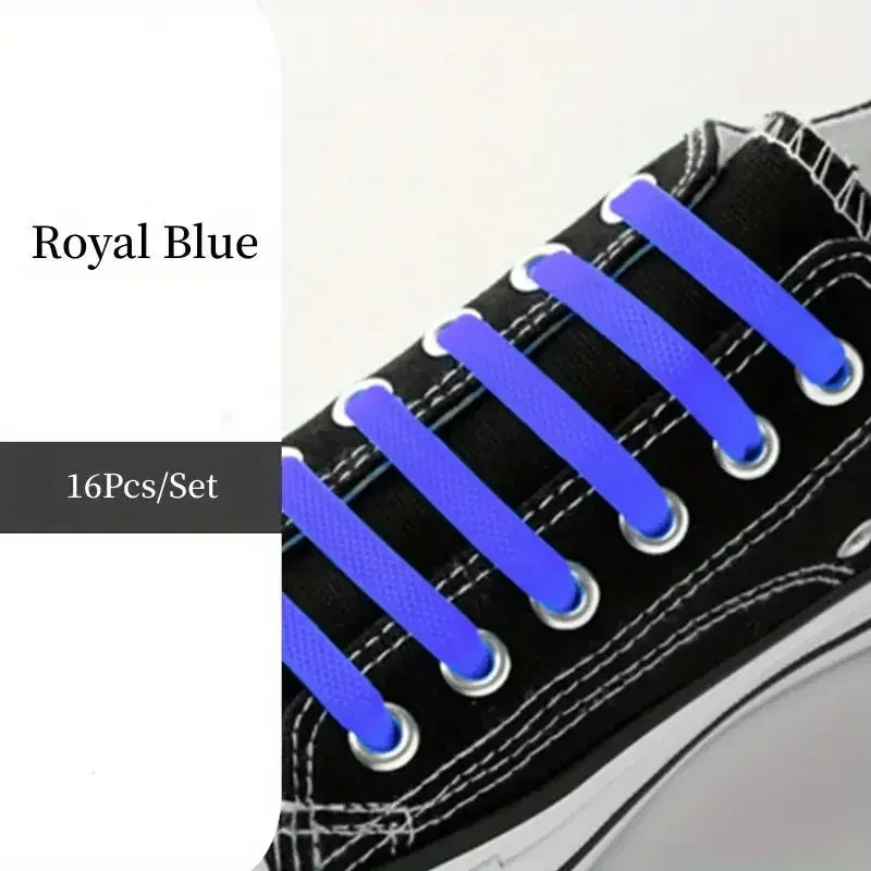 No-Tie FlexiShoelaces 16pcs for Sneakers & Sports