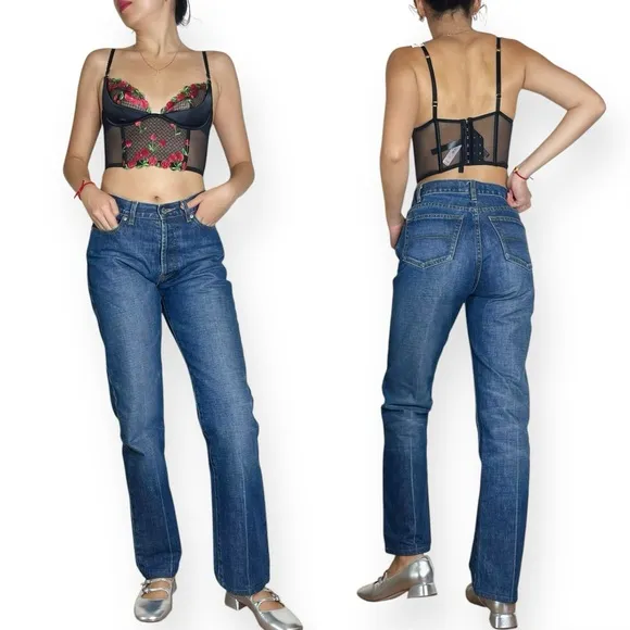 NWT Victoria's Secret Very Cherry Embroidery Quarter-Cup Corset Top Size 34B