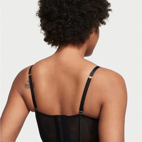 NWT Victoria's Secret Very Cherry Embroidery Quarter-Cup Corset Top Size 34B