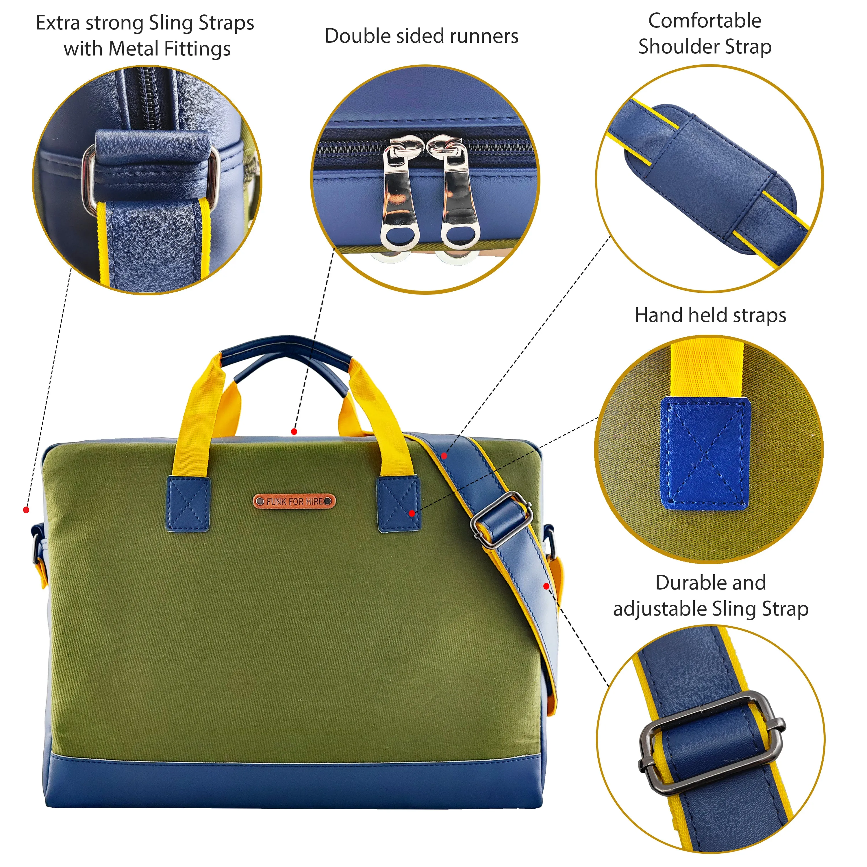 Olive Box Laptop Bag 15.6 inch Navy