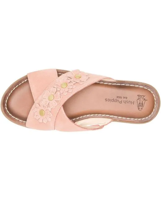Olive xband pale peach slides