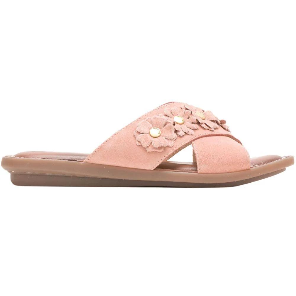 Olive xband pale peach slides