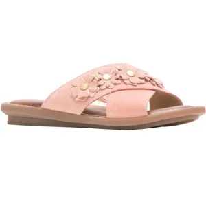 Olive xband pale peach slides