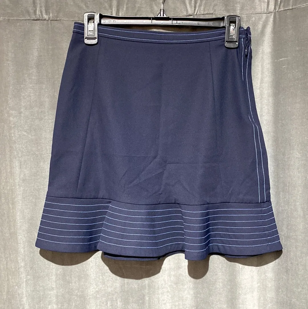 Opening Ceremony Navy and Light Blue Flare Bottom Mini Skirt