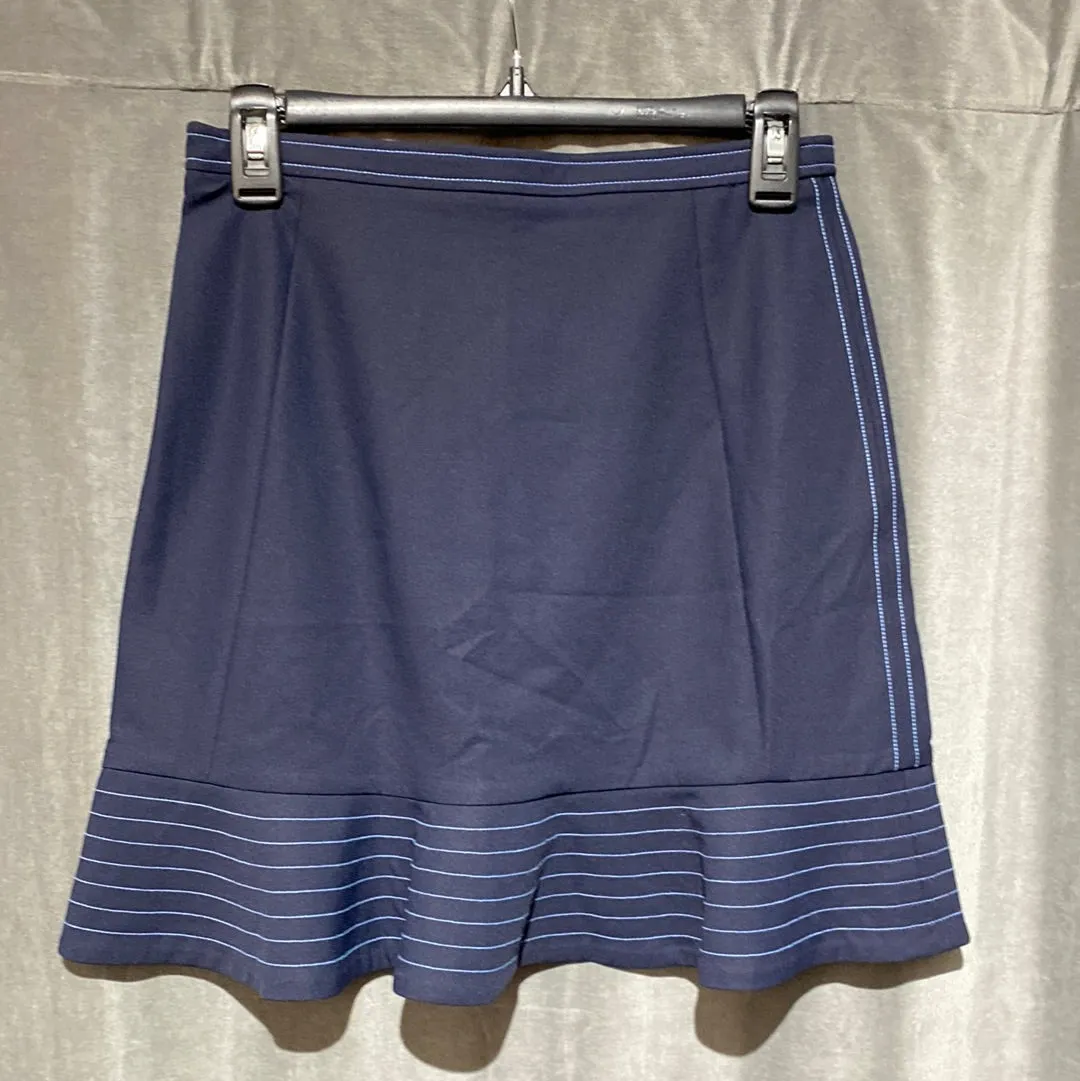 Opening Ceremony Navy and Light Blue Flare Bottom Mini Skirt
