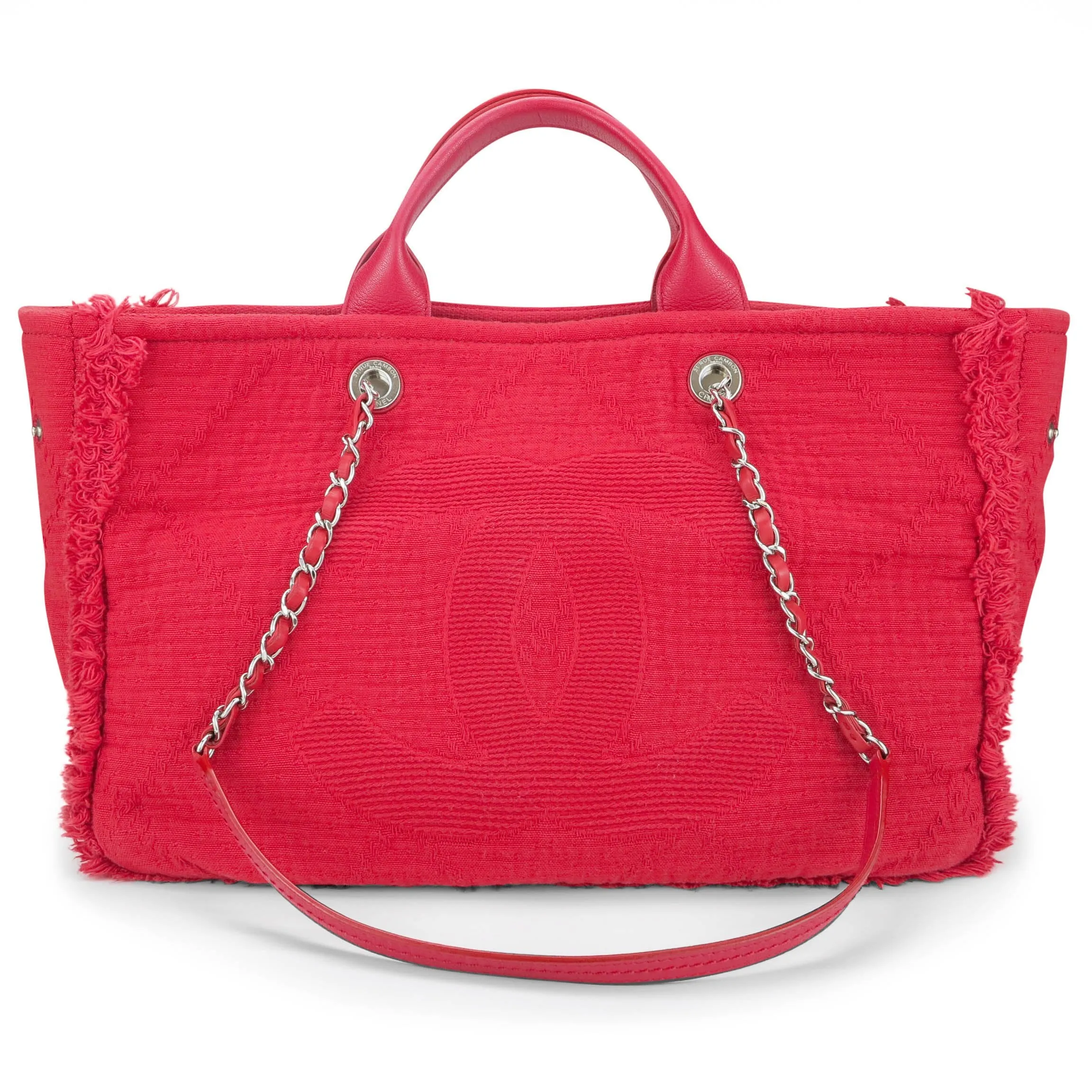 Oversized Logo Large Shopping Tote Bag in Fuschia Jersey