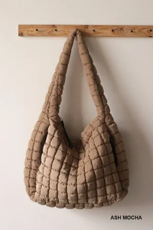 Oversized Quilted Carryall Boho Bag