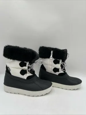 Pajar Canada Black/White Lace Up/Zip Insulated Waterproof Snow Boots Women’s 7 - Very Good