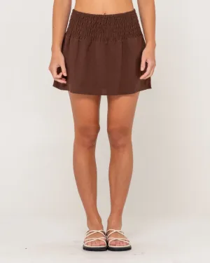 Palm Springs Shirred Mini Skirt