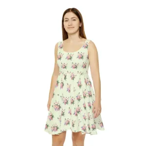 Pastel Delicate Flower Skater Dress for Ultimate Glam