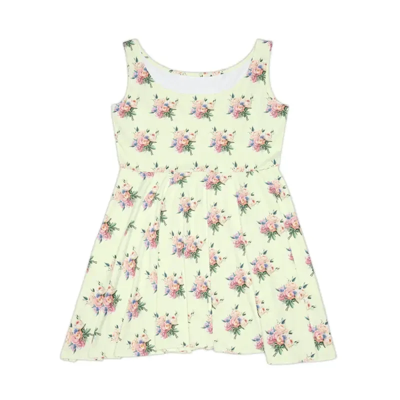 Pastel Delicate Flower Skater Dress for Ultimate Glam