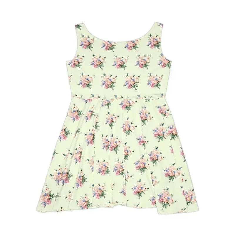Pastel Delicate Flower Skater Dress for Ultimate Glam
