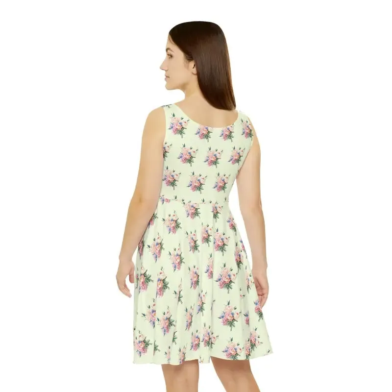 Pastel Delicate Flower Skater Dress for Ultimate Glam