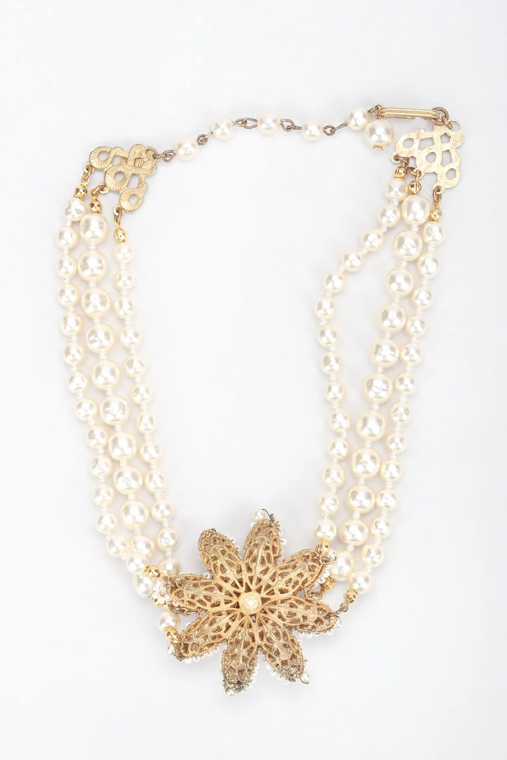 Pearl Flower Choker Necklace